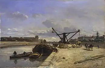 Johan Barthold Jongkind, Vue du quai d'Orsay (1854), New York, Metropolitan Museum of Art. Vue de la section rebaptisée quai Anatole-France en 1947 en direction du jardin et du palais des Tuileries.