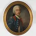 Johan Cronhielm dans l'uniforme régiment de Lenck, ca 1730