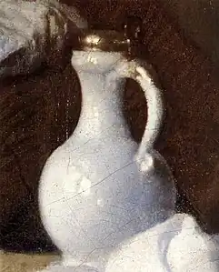 Détail de La Jeune Fille au verre de vin, Brunswick, musée Herzog Anton Ulrich.