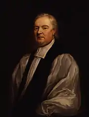 tableau. Personnage sans de perruque, grand, légèrement tourné vers la droite, soutane ou habit bistres