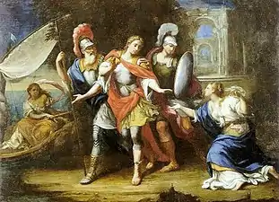 José Teófilo de Jesus&nbsp;(pt), O Rapto de Helena, XVIIIe&nbsp;siècle, Museu de Arte da Bahia&nbsp;(pt), rare exemple de thème profane.