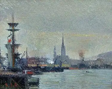 Joseph Delattre, Le Port de Rouen (XIXe siècle), localisation inconnue.