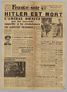 France-soir, 3 mai 1945 : Hitler est mort