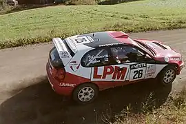 Janne Tuohino sur Toyota Corolla WRC au rallye de Finlande 2001.