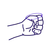 Ura-tettsui, dessus du poing marteau.