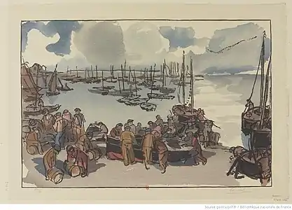 Vue du port de Douarnenez (1930), 29,5 × 44,1 cm, Paris, BnF.