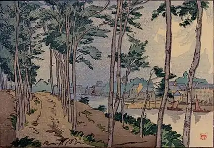 Entrée de la ria du Port-Rhu vu de Trébou (1922), 22 × 31 cm, Paris, BnF.