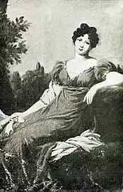Juliette Récamier par Robert Lefèvre, début XIXe&nbsp;siècle, musée des beaux-arts de Caen.