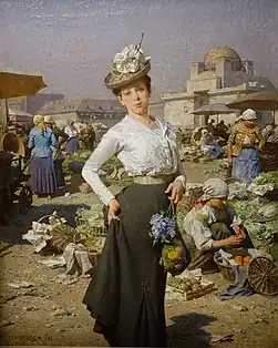 Junge Dame am Naschmarkt, 1901.