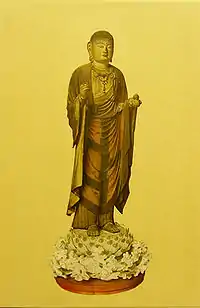 Statue de Jizō en bois assemblé par Kaikei (XIIIe&nbsp;siècle).