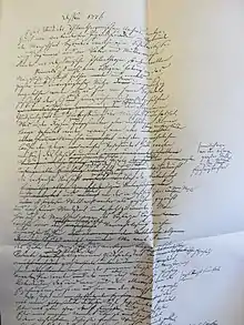 Fac-similé du manuscrit autographe du premier essai sur le Philanthropin (1776).