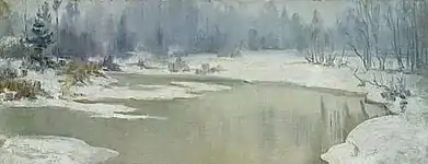 Paysage d'hiver dans le Nord. Vers 1910