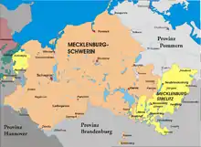 Carte du Mecklembourg 1815-1934.