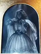 Dessin d'une jeune fille jouant du violon.