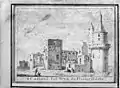Château d'après dessin à la plume par C. Pronk.