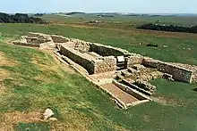 Les latrines le long du mur d'Hadrien.