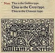 Fontes de caractères Golden, Troy et Chaucer (1897).