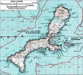 Carte topographique de Kiska
