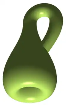 La bouteille de Klein est la somme connexe de deux plans projectifs réels (non orientable, genre 2).