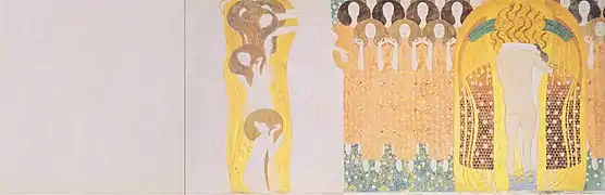 L'Hymne à la Joie, faisant partie de la frise Beethoven, 1902, 220&nbsp;×&nbsp;240&nbsp;cm, galerie Osterreichiches, Vienne