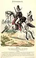 Hussard prussien du régiment von Ruesch (de) en 1744 par Richard Knötel.