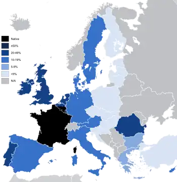 Connaissance du français, langue officielle de l'Union européenne.