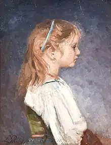Portrait de fillette de profil (Rome), 1876 (Huile sur toile ; 56 × 42 cm), Collection privée