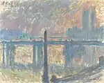 "L’Aiguille de Cléopâtre et Charing Cross Bridge" (1899) by Claude Monet (W 1544)