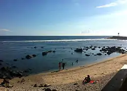 L’extrémité sud du lagon de St Pierre, à Terre Sainte.