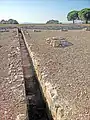 Oppidum de Ruscino, canal d'évacuation des eaux. Château-Roussillon, Pyrénées.