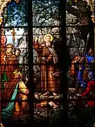 Vitrail représentant saint Gilles.