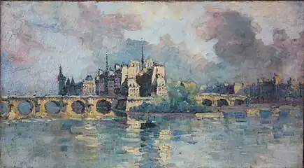 L'Île de la Cité vue de la Seine, musée d'Art et d'Histoire de Meudon.