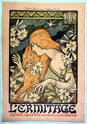 Affiche lithographiée pour la revue L'Ermitage (1897).