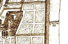 L'aqueduc (no&nbsp;42) et le couvent des Cordeliers (no&nbsp;23)