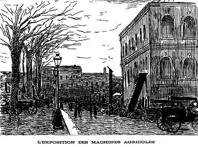 L'exposition des machines agricoles et autres machines à vapeur, à l'Exposition universelle de 1878 à Paris.