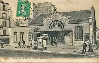 La façade de la gare au début du XXe&nbsp;siècle.