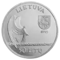 Pièce en argent de 50&nbsp;litas, 120e anniversaire de Mikalojus Konstantinas Čiurlionis ;