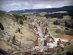 La Cluse-et-Mijoux vue du fort de Joux.