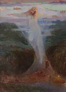 Allégorie de la houille blanche surplombant les papeteries Bergès, dans la combe de Lancey (Villard-Bonnot, Isère).