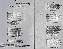 Le texte de "La Marianne", chanson d'Olivier Souvestre [Souêtre], publié dans La Bretagne libertaire.