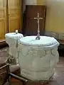 Les fonts baptismaux du XVIe&nbsp;siècle.