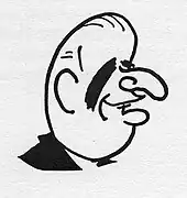 Caricature de Georges Pompidou