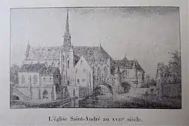 La collégiale au XVIIe&nbsp;siècle.