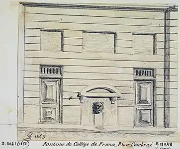 La fontaine en 1863 dessinée par Léon Leymonnerye.