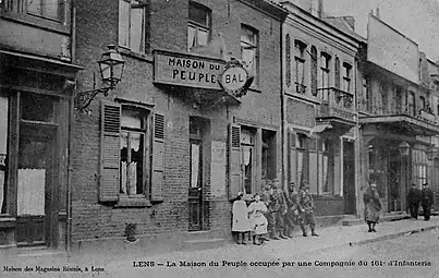 La maison du peuple occupée par le 161e&nbsp;régiment d'infanterie