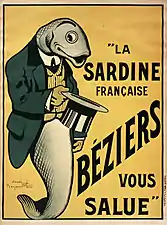 Publicité pour la conserverie René Béziers à Douarnenez (1920).