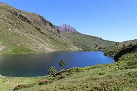 Vue sur le refuge d'Ilhéou