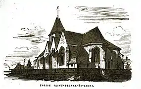 Vue du XIXe&nbsp;siècle, dessin de Charles Fichot.