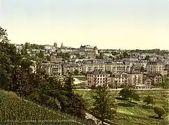 Vue d'une zone résidentielle au sud de la ville, 1900.