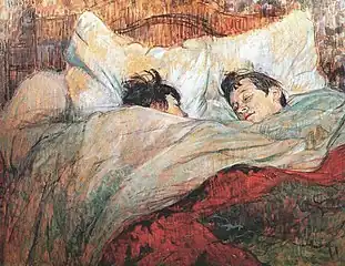 Dans le lit (1893), huile sur toile (54 × 70,5 cm), Paris, musée d'Orsay.